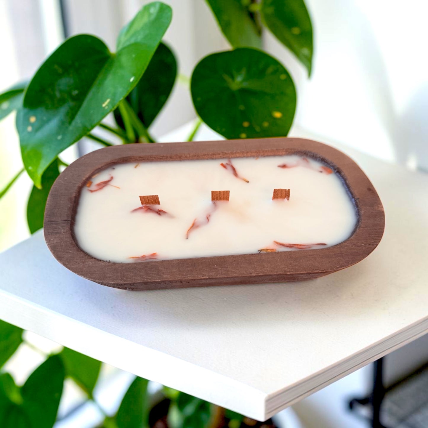 Wooden Dough Bowl Candle